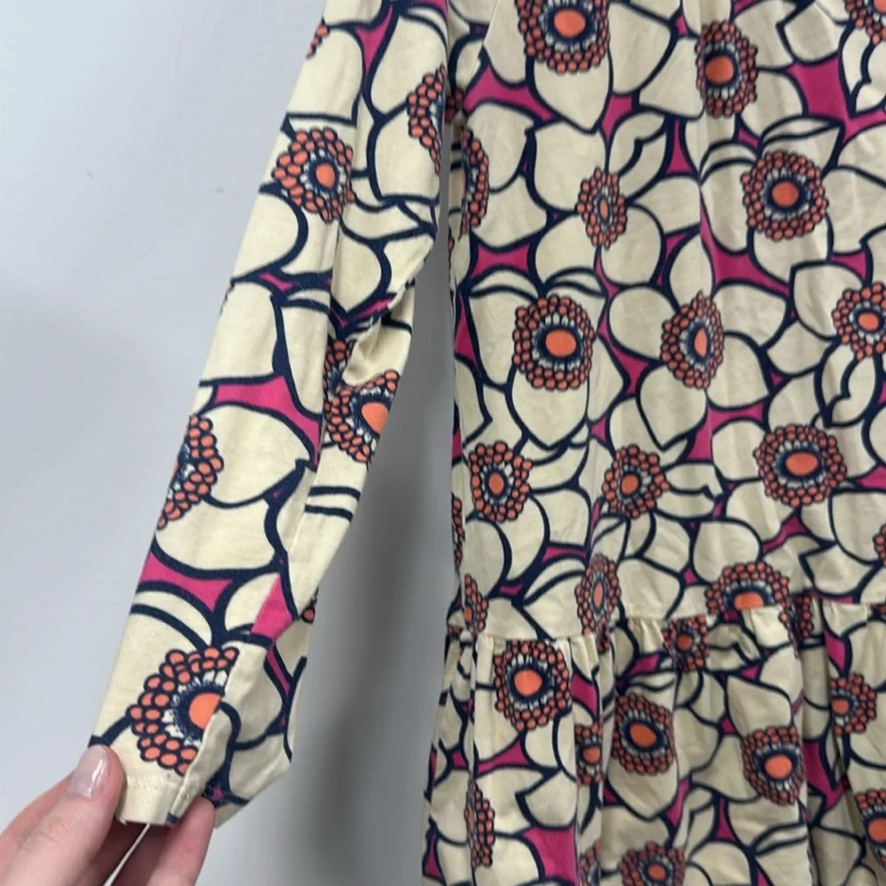 Oshkosh girl pink cream orange floral long sleeve dress 8
